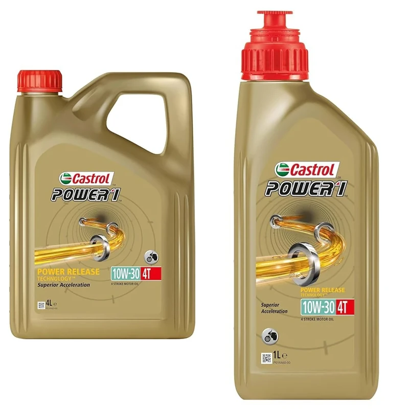 Castrol POWER1 4T 10W-30 Motorcycle Oil 4L + Castrol POWER1 4T 10W-30 Motorcycle Oil 1L