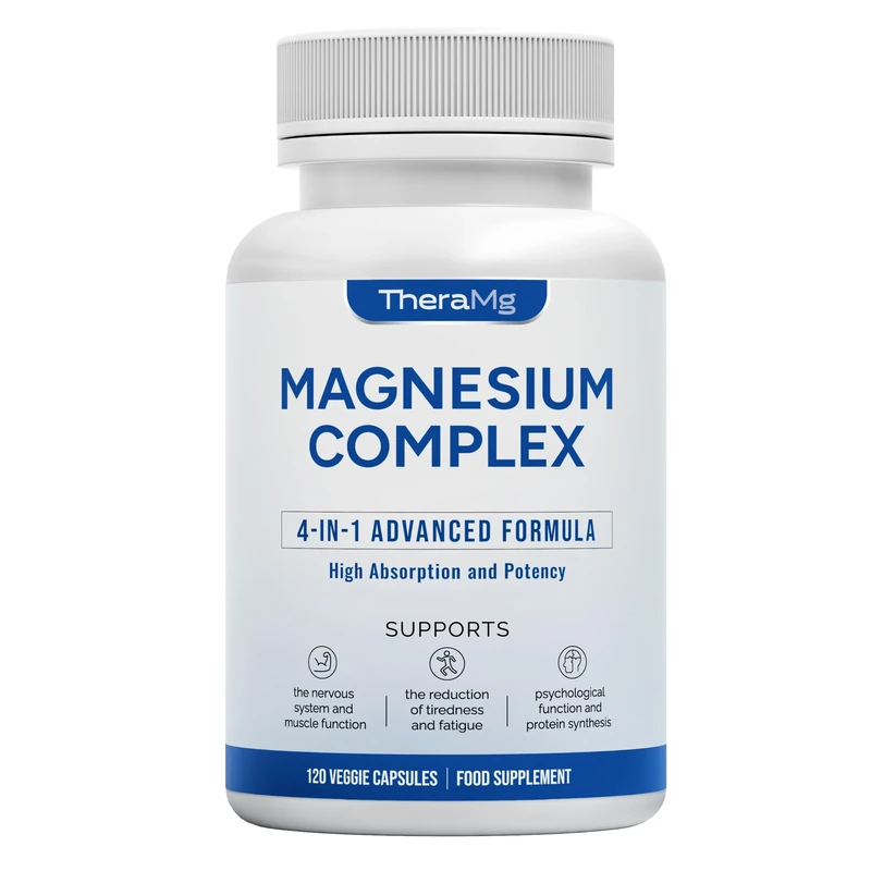 Magnesium Glycinate 4-in-1 Complex - Citrate, Malate & Taurate for Sleep, Tiredness, Muscles & Nervous System - 300mg Elemental Magnesium - High Strength, Chelated, Vegan - 120 Capsules - Made in UK