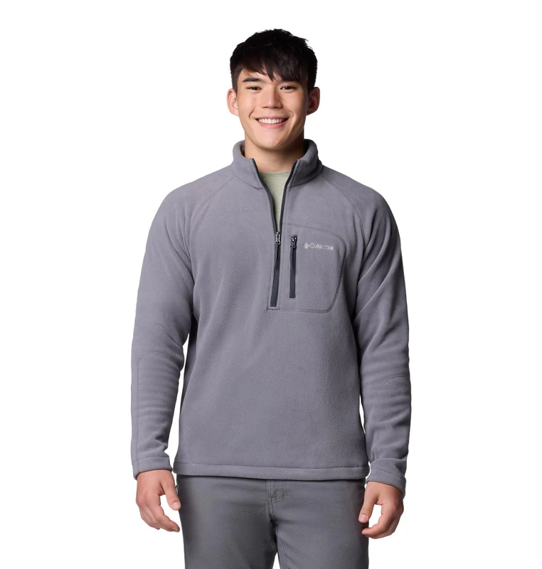 Columbia Men's Fast Trek 3 Half Zip Fleece, Fleece Pull Over, City Grey, Shark, M