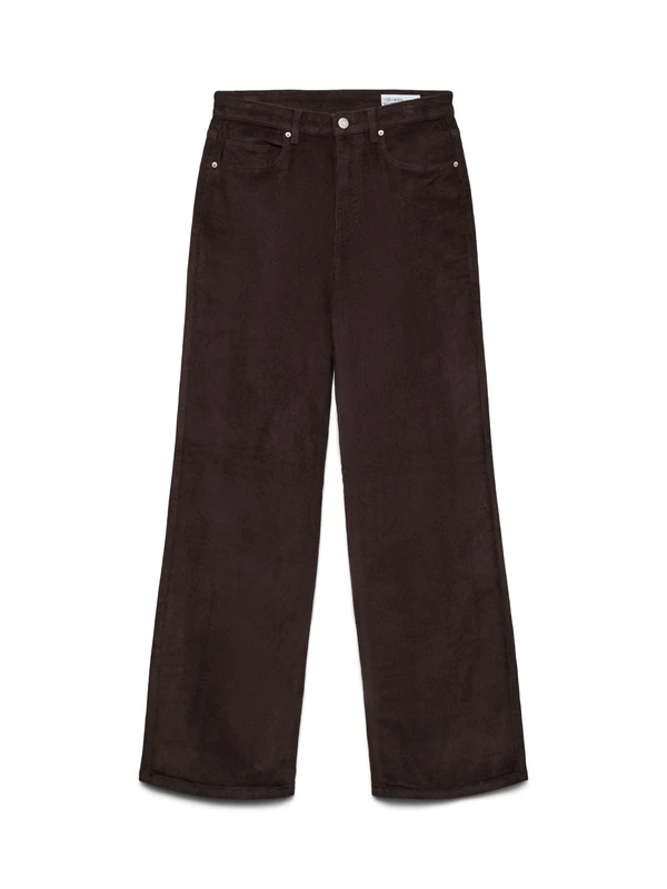 VERO MODA Female Trousers VMZAMIRA Medium Waist Trousers, Chocolate Cake, 26W x 32L