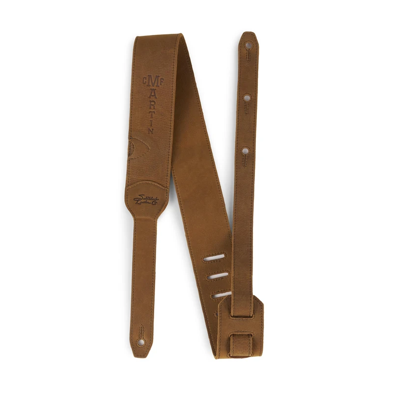CF MARTIN - Lock-It Guitar Strap – Black Buffalo Leather | No-Drill Strap Lock Design (18A0144) - Image 1