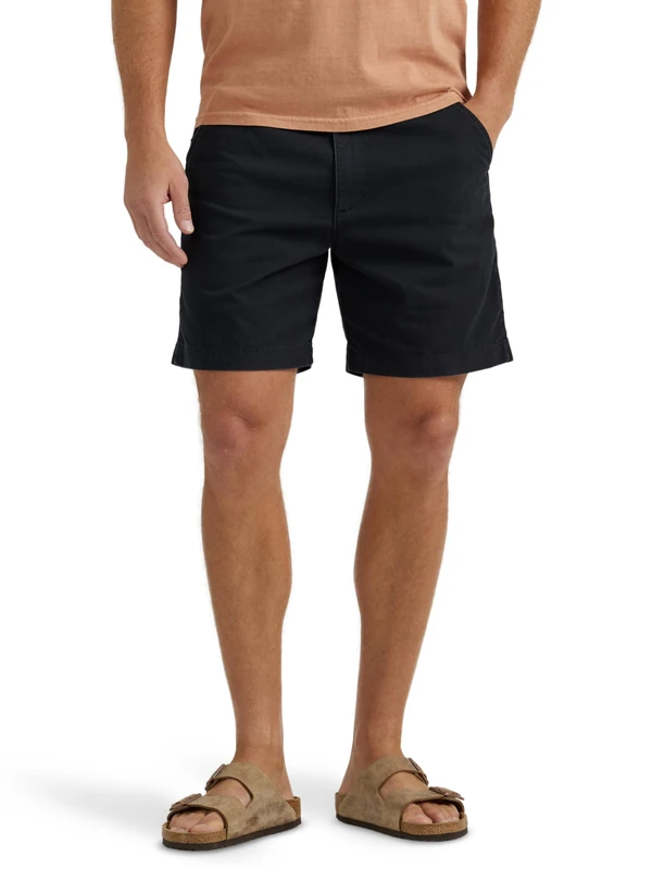 Wrangler Authentics Men's Authentics Flat Front Short Casual, George Black, 36W x 9L