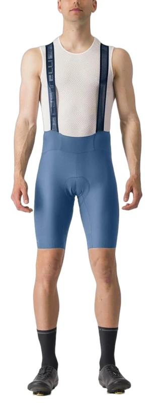 Castelli Espresso Bibshort Men's/Women's Cycling Shorts with Braces, Breathable and Comfortable, Ideal for Long Distances Steel Blue