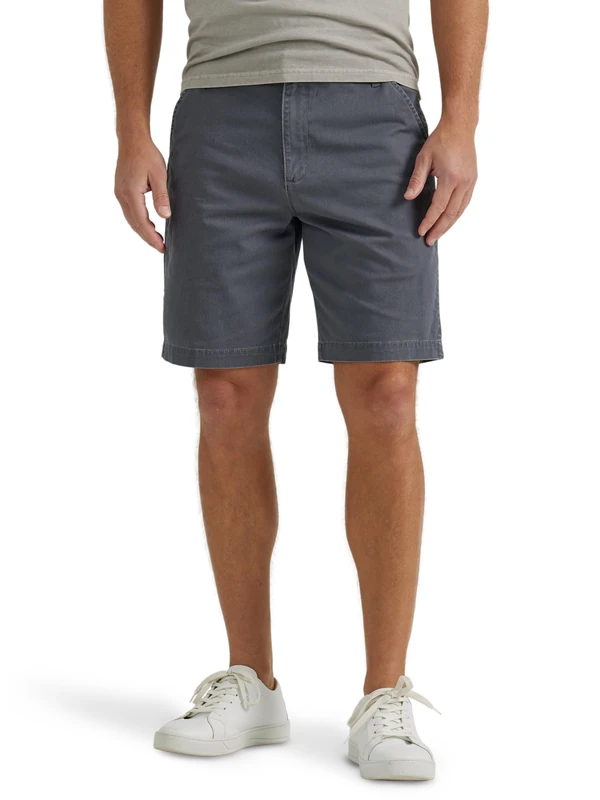 Wrangler Authentics Men's Authentics Flat Front Short Casual, Pewter, 42W x 7L