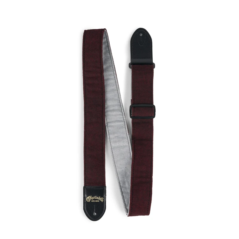 C F Martin Guitar Strap - Sea Wool Burgundy Tweed