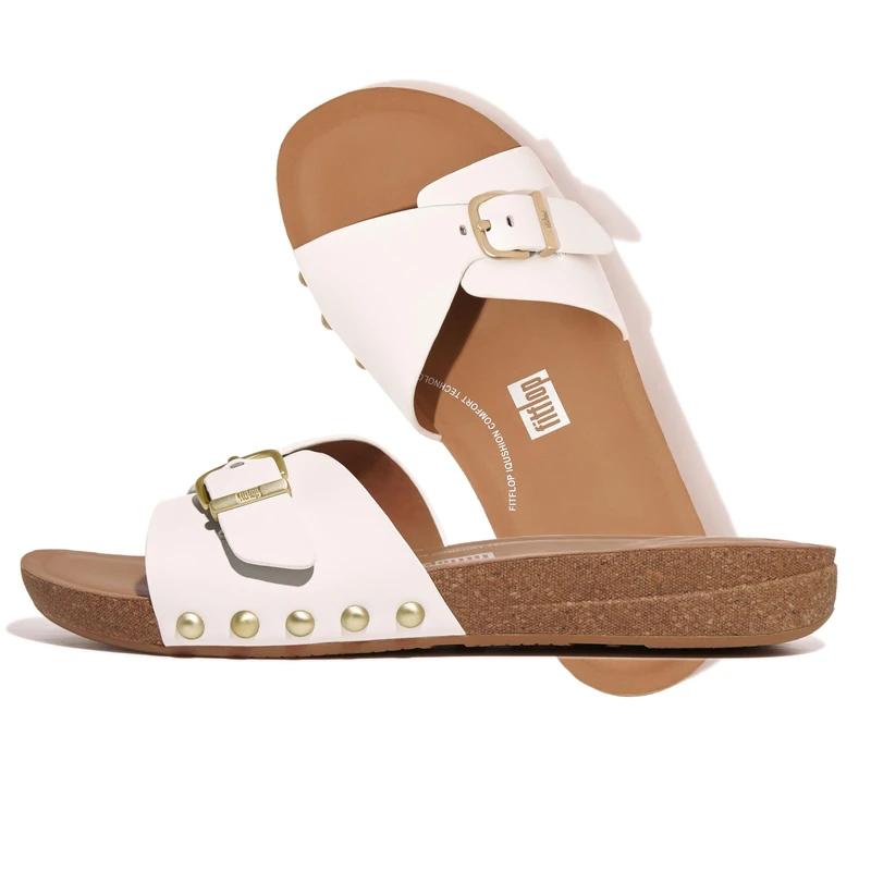 Fitflop iQUSHION ADJUSTABLE BUCKLE LEATHER SLIDES