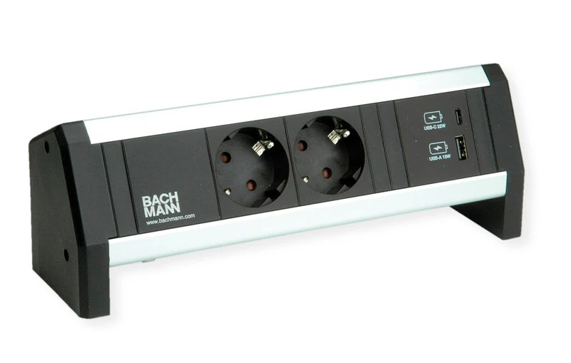 BACHMANN Desk 2X Protective Contact 1xUSB A&C, USB Charger 22W Charger, GST18 - Image 1