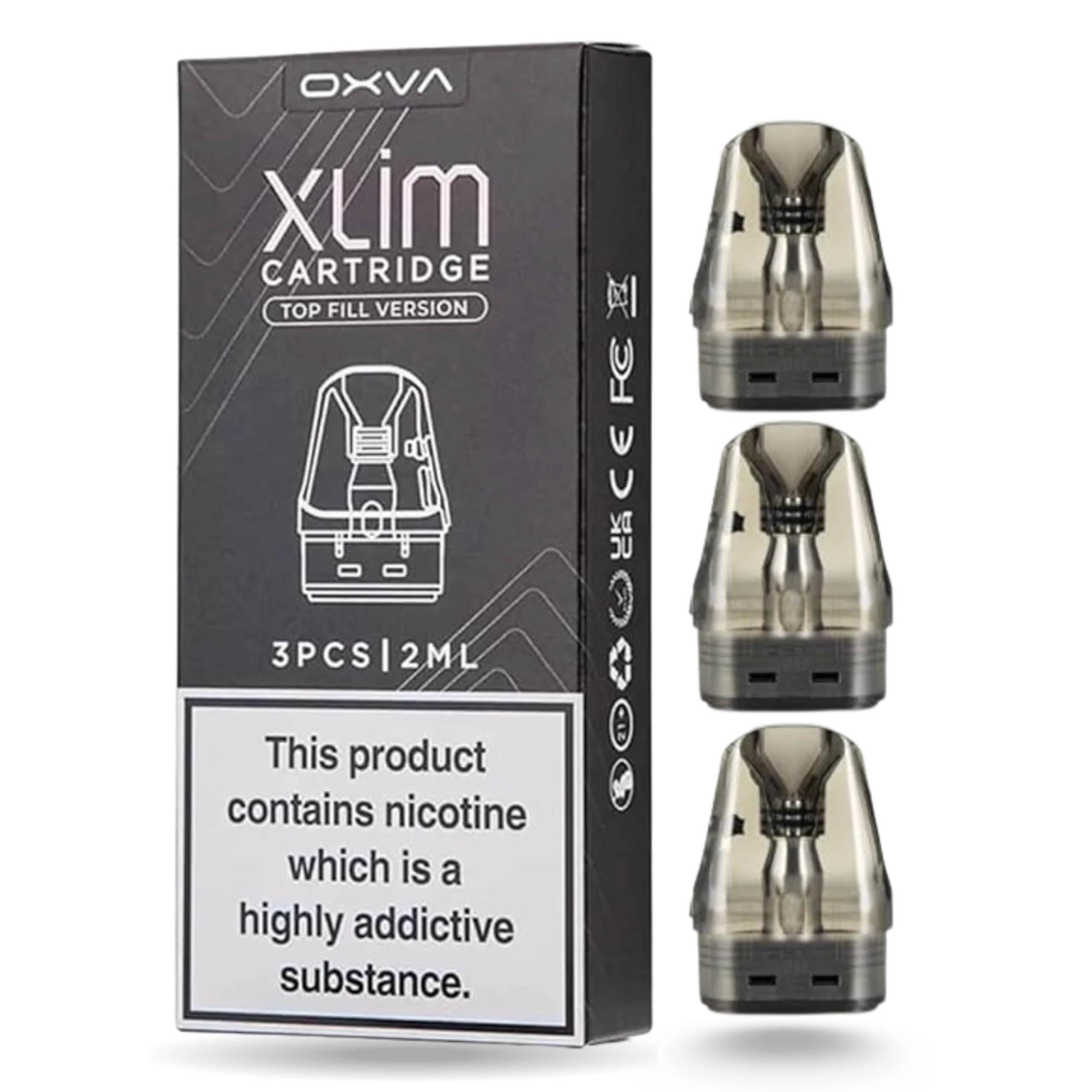 Genuine OXVA Xlim V3 Pods for XLIM Pro Kit & SE - 2ml Mesh Coil Cartridges (0.8ohm, 12-16w) - Top Filling - Pack of 3 (No Nicotine)