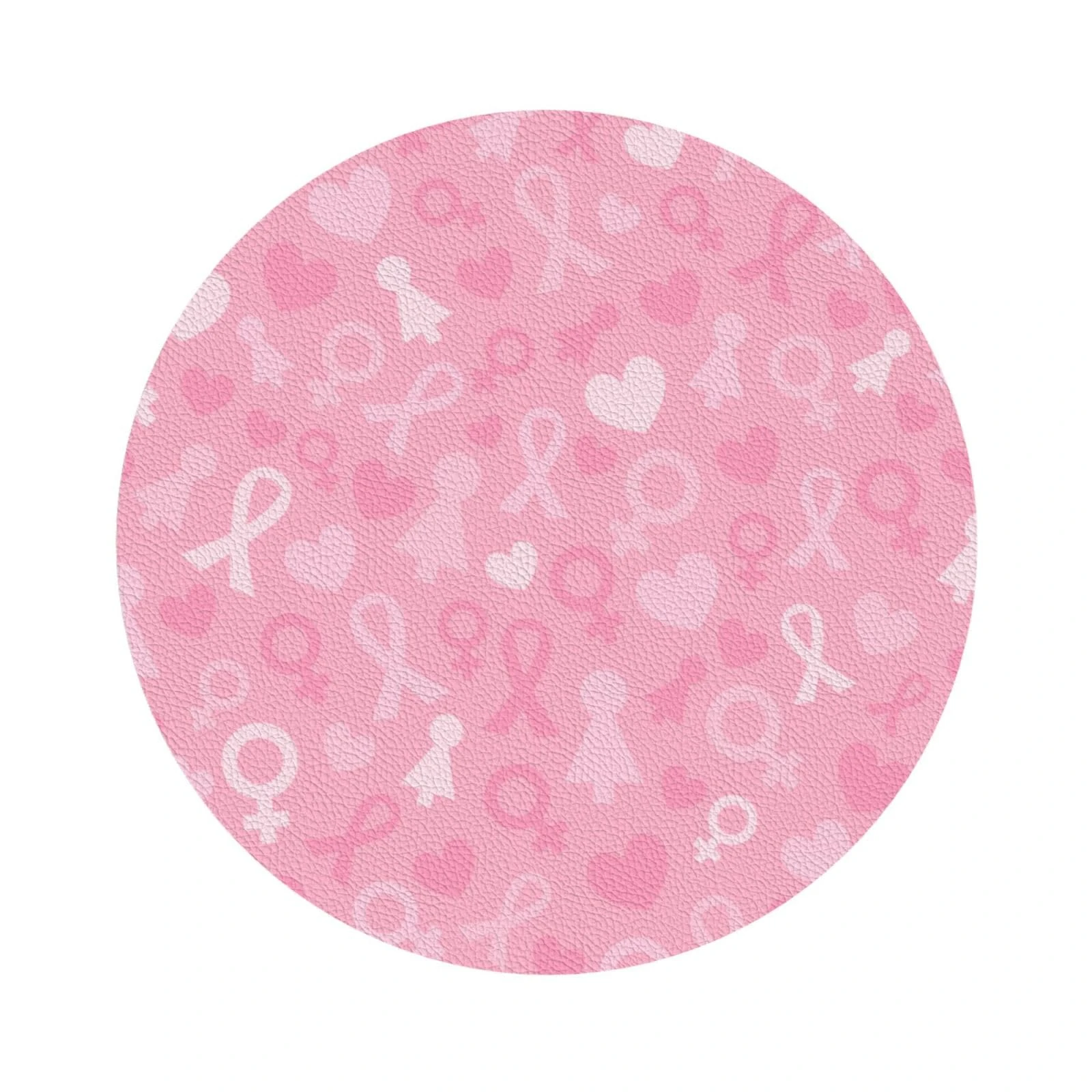 Pevtufa Breast Cancer Awareness Leather Coasters for Drinks Sets 4 Pcs Drink Table Cup Coasters for Living Room Kitchen Bar Coffee Decor