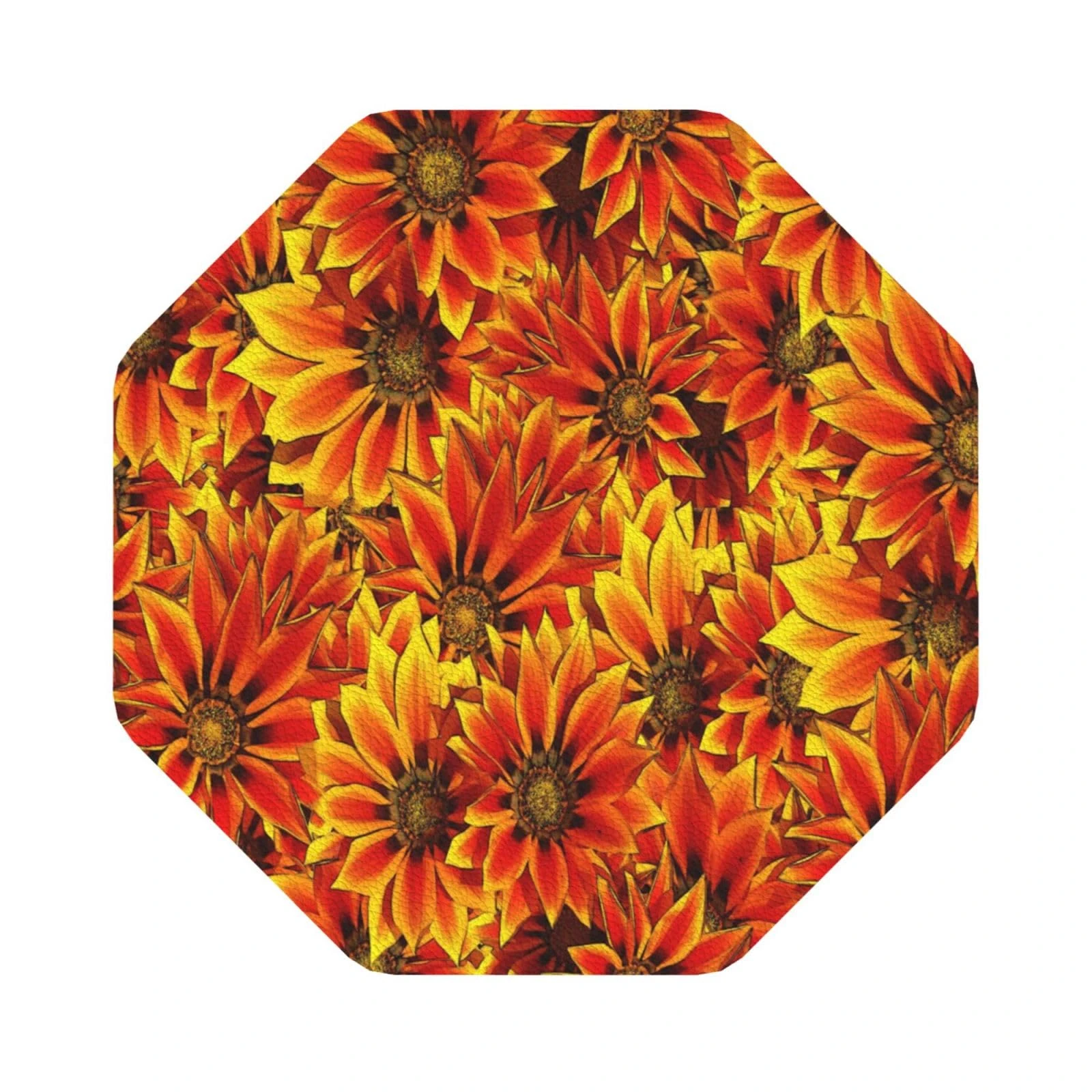 Pevtufa Sunflower Leather Coasters for Drinks Sets 4 Pcs Drink Table Cup Coasters for Living Room Kitchen Bar Coffee Decor