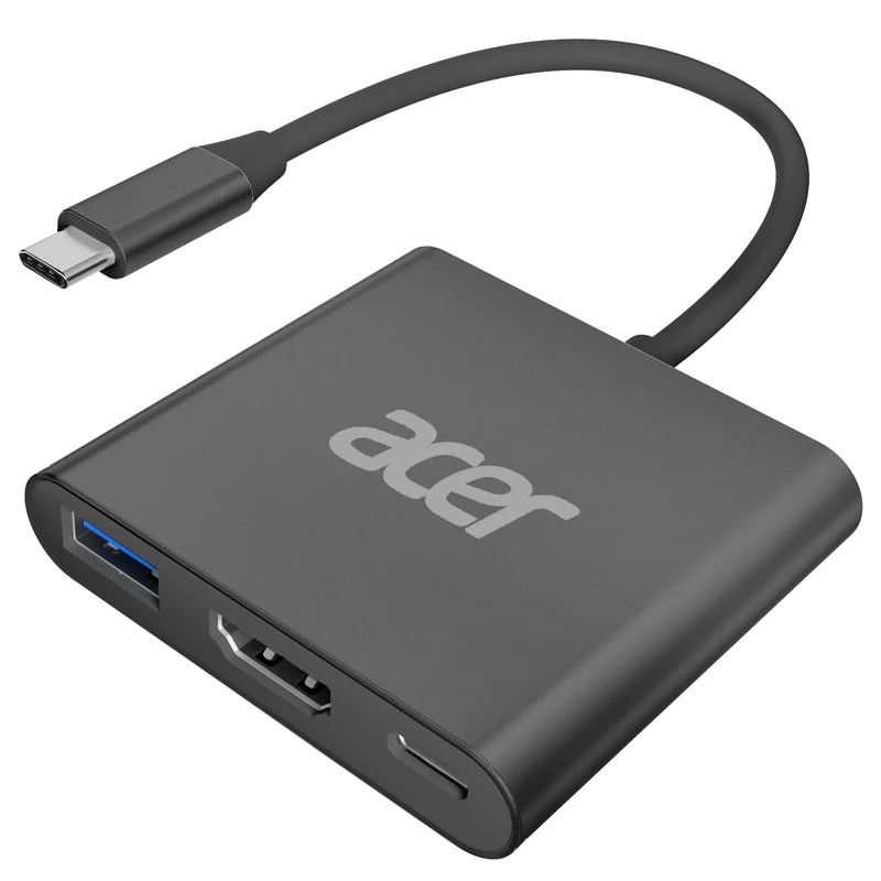 Acer USB-C Hub, 3 in 1 Type C to HDMI Multiport Adapter, with 5Gbps USB 3.0 GEN1 Data Port, 4K HDMI and PD Max 100W Charging for iPhone 15, Tablets, iPad Pro, MacBook Pro, Acer Laptops and More
