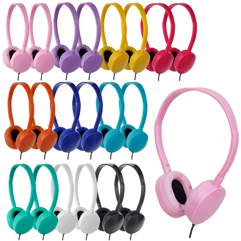 ZNXZXP Kids Bulk Headphones 30 Pack for Classroom School Wired Classroom Headphones for Kids Student Children Teens Boys Girls 3.5mm Jack (Mixed Color)