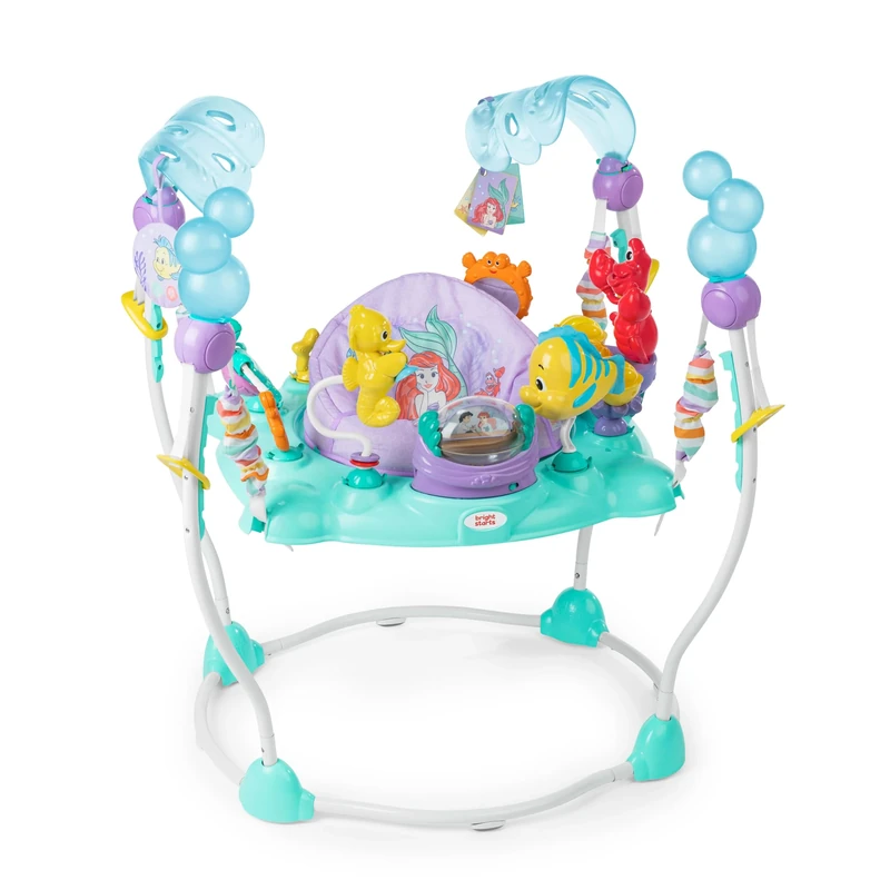 Bright Starts, Disney The Little Mermaid Sea of Activities Baby Activity Shop with Interactive Toy, Lights & Music with Disney Princess Ariel, 6-12 Months (Blue) - Image 1
