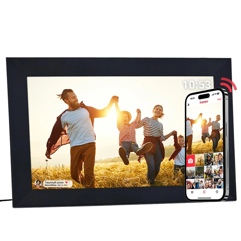 Rollei Smart Frame WiFi 103 Black - 10.1 Inch Touch - WiFi - Picture Frame with Frameo App for Quick and Easy Sharing of Photos or Videos | IPS Panel, Many Functions, MicroSD Slot (Black)