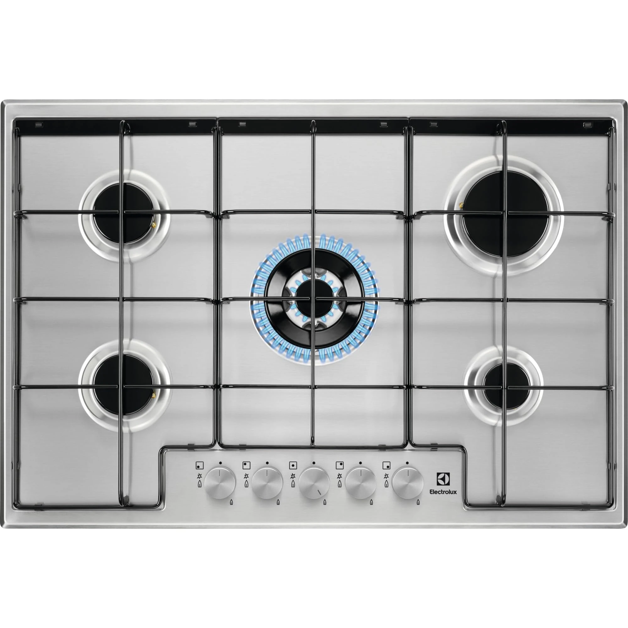Electrolux EGS7534X Gas Hob 75 cm 5 Burners Triple Corona