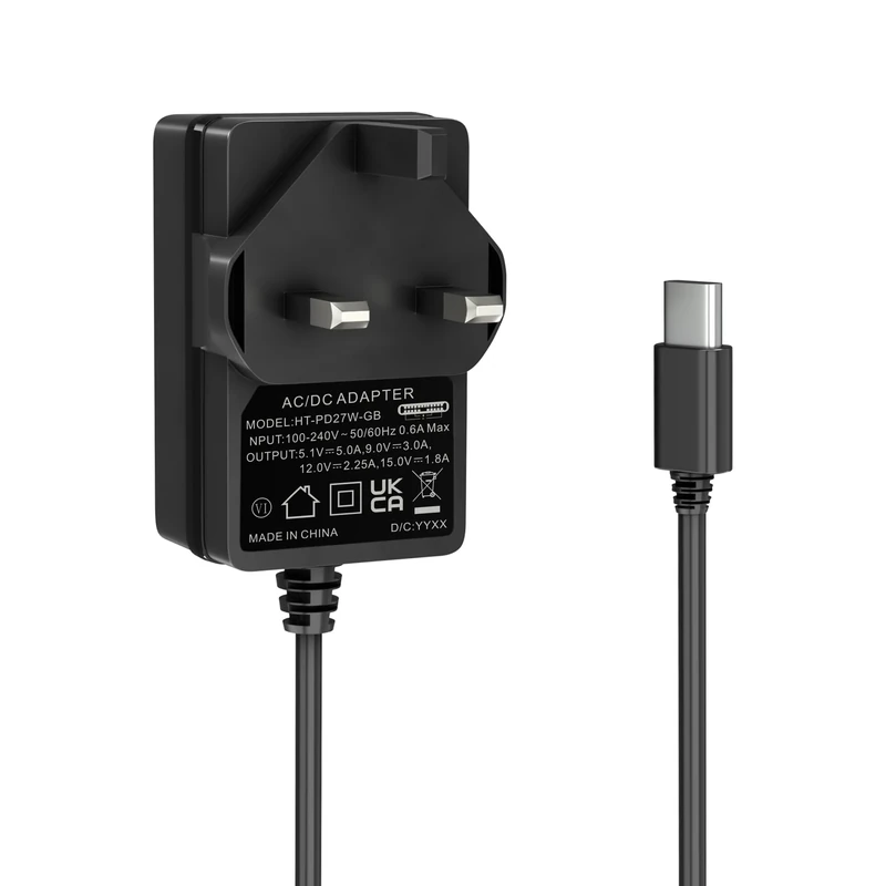 Miuzei Raspberry Pi 5 Power Supply, 27W 5.1V 5A PD Power Adapter USB-C Charger for Raspberry Pi 5 8GB/4GB（UK Plug）