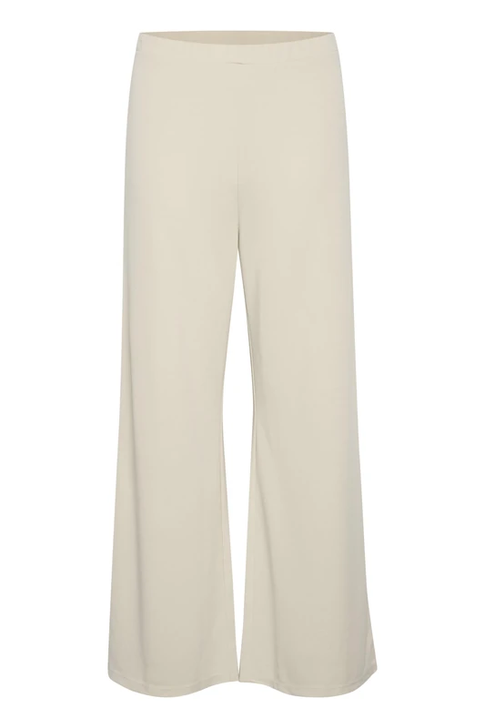 Part Two Women's Women's Pants Jersey Flared Legs Regular Fit Elastic Waist Full Length Trousers, Moonbeam,