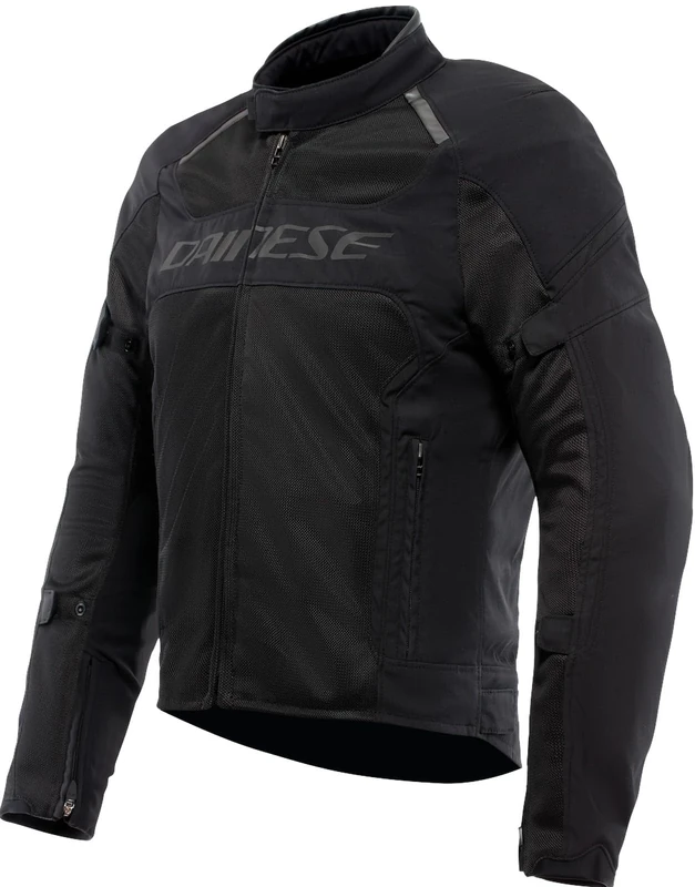 DAINESE - Air Frame 3 Tex Jacket, Summer Motorcycle Jacket with Detachable Windproof Lining, Man, Black/Black/Black, 58