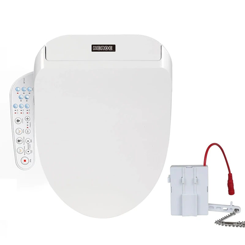 KERDE P30PRO Upgraded Automatic Flushing Toilet Cover,Smart Toilet Seat,Heated Water For Cleaning,Warm Air Drying,ConstAnt Temperature Seat,White,Electric Bidet Suitable For Existing Toilets