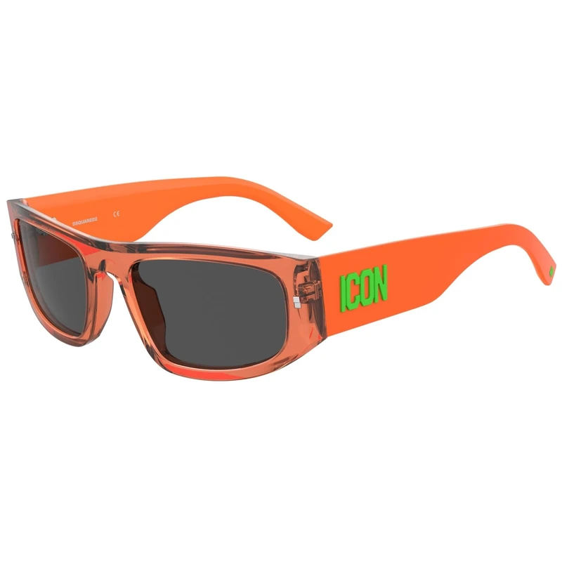 DSQUARED2 Men's Icon 0016/S Sunglasses, Neon Orange, 57, Orange neon, 57