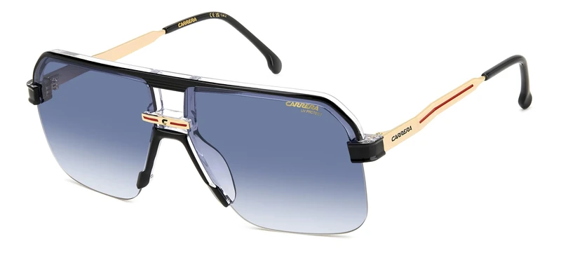 Carrera 1066/S BLACK CRYSTAL/DARK BLUE SHADED 63/12/145 men Sunglasses
