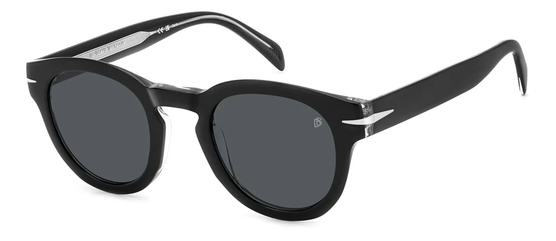 David Beckham Unisex Sunglasses, Black Crystal, 49