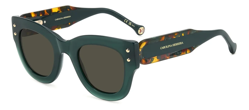 Carolina Herrera Unisex Sunglasses, Green Havana, 47
