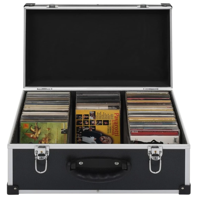 Gecheer CD Storage Boxes CD Case CD Holder Case CD Wallet for 60 CDs Aluminium ABS Black