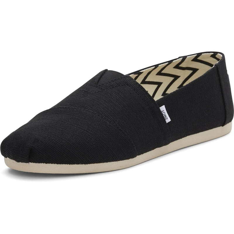 TOMS Men's Alpargata Classic Slip-on Espadrille, Textile Upper, Black Heritage Canvas, 9.5