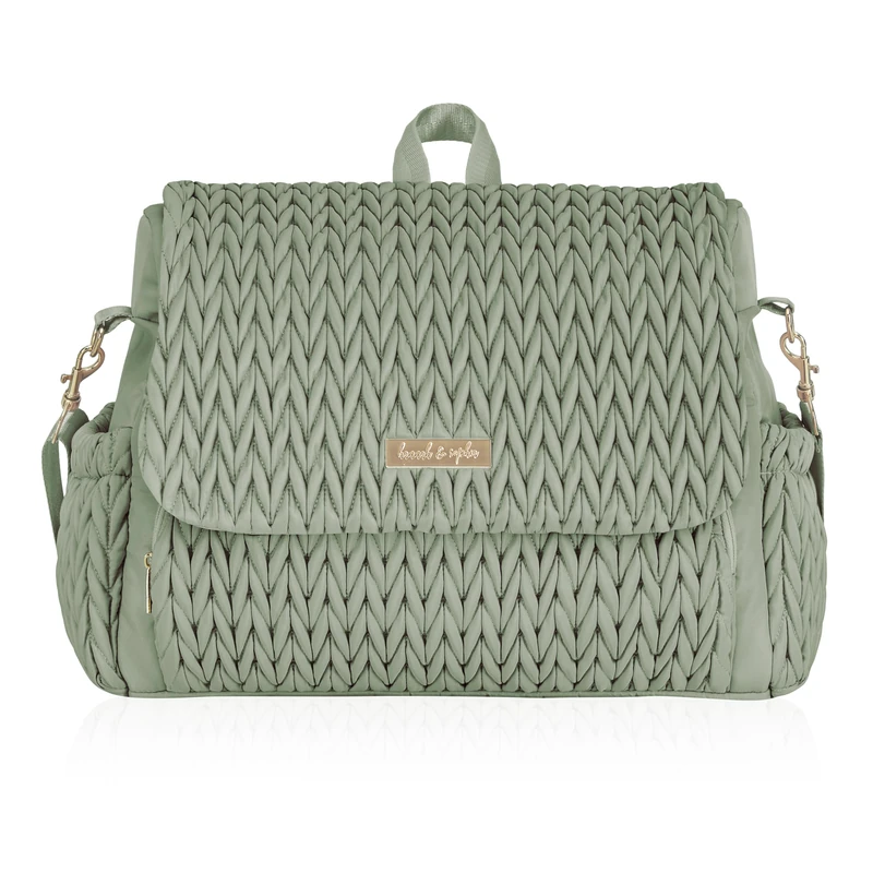 Hannah&Sophia Unisex's Belle Convertible Diaper Backpack & Messenger Bag, Sage Green, M