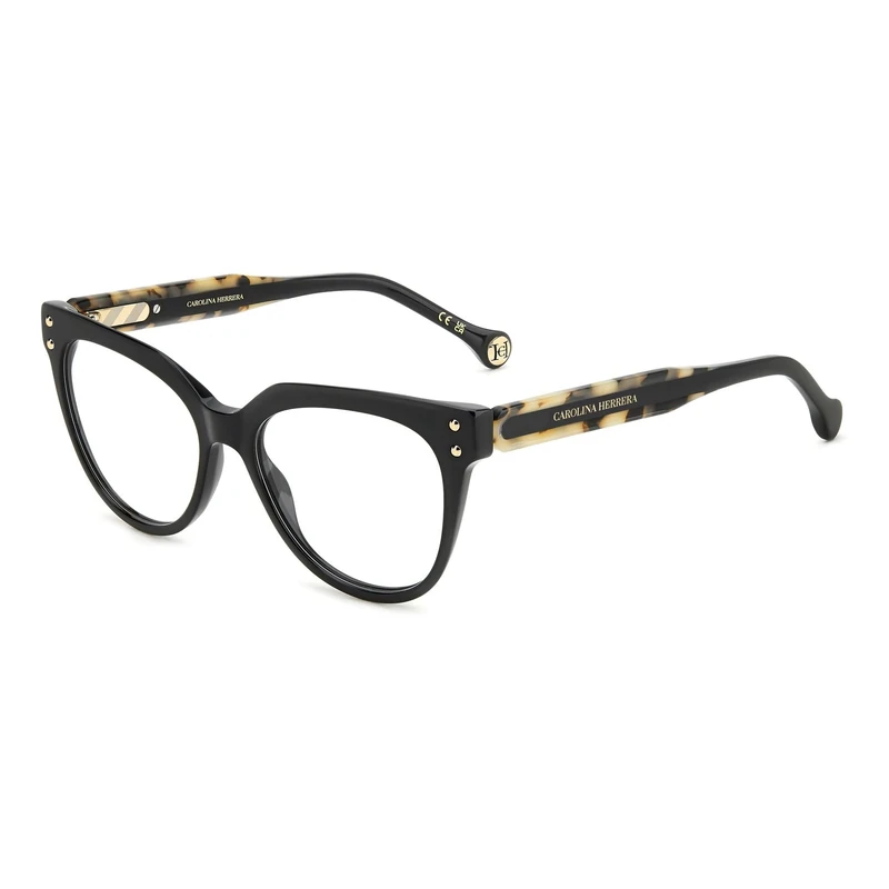 CAROLINA HERRERA Her 0224 Glasses, Black White Havana, 52 for Women, Black White Havana, UK 24
