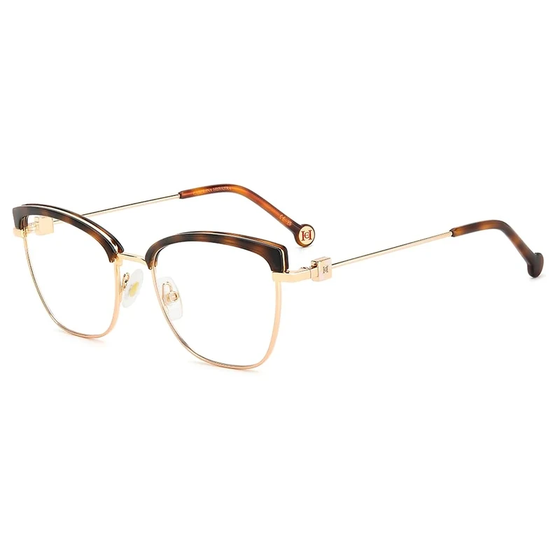 CAROLINA HERRERA Her 0243 Glasses, Brown Havana Gold, 53 for Women, Brown Havana Gold, UK 40