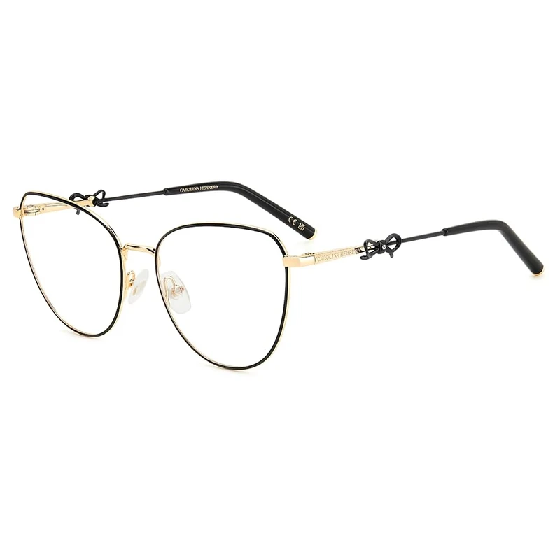 CAROLINA HERRERA Her 0220 Glasses, Black Gold, 56 for Women, Black Gold, UK 28