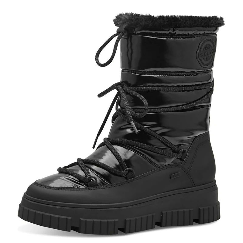 s.Oliver Women's Wl Lace Boot 5-26401-43 Snow, Black, 4.5 UK
