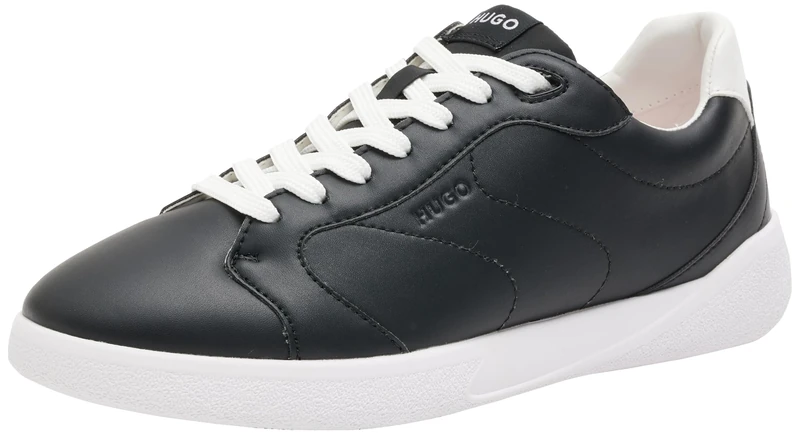 HUGO Women's Riven_Tenn_punyW Sneaker, Black, 10 UK