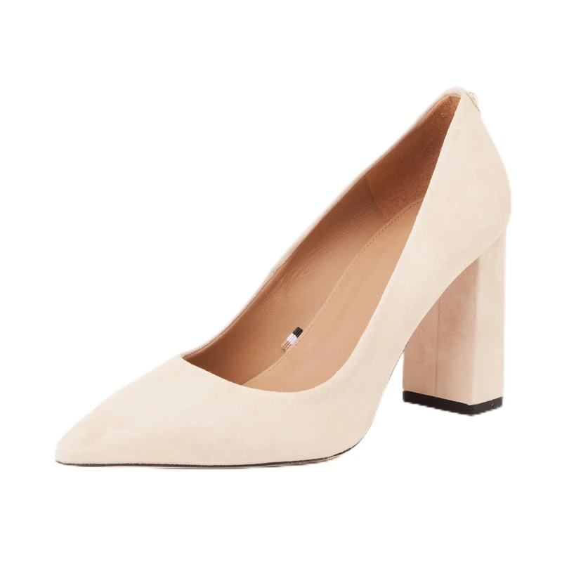 BOSS Women's Janet_ChPump90_SD Pump, Light Beige, 4 UK