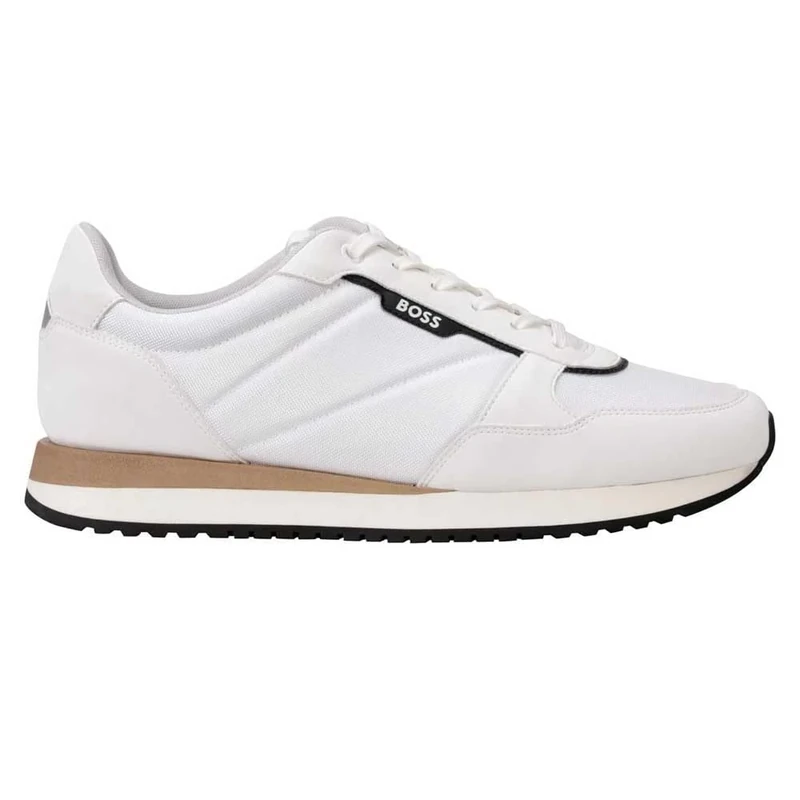 BOSS Mens Runner Style Trainer Trainers Natural 10