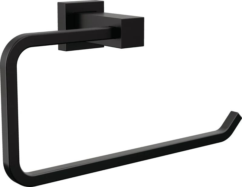 Delta Faucet Velum Towel Ring, Black Bathroom Wall Mounted Ring, Hand Towel Ring, Towel Holder, Matte Black IAO20846-BL