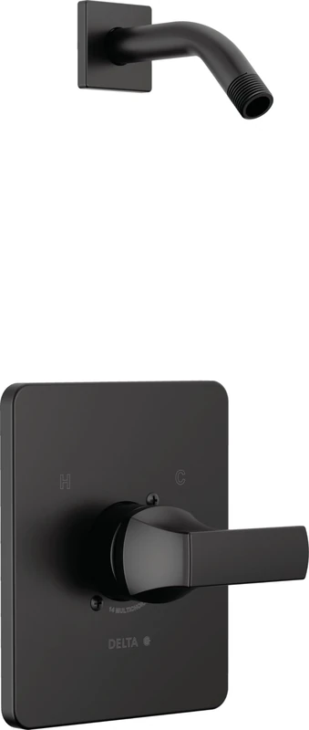 Delta Faucet Velum 14 Series Single-Function Black Shower Valve Trim Kit, Shower Handle, Delta Shower Trim Kit, Matte Black T14237-BLLHD (Shower Head and Valve Not Included)