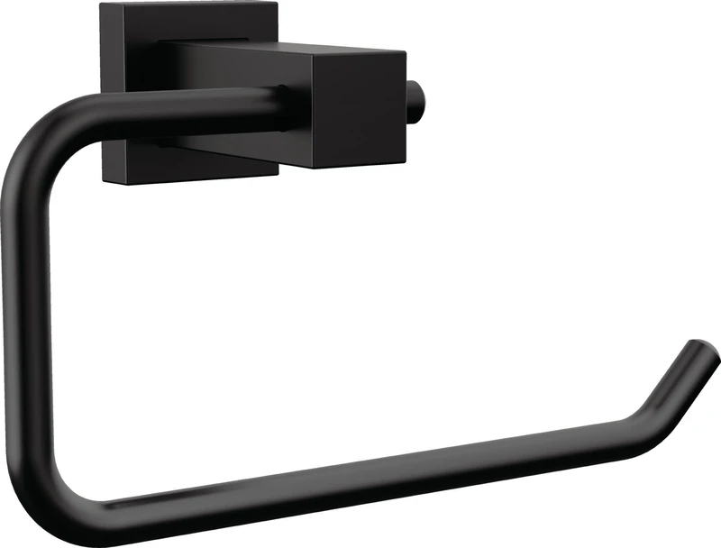 Delta Faucet Velum Toilet Paper Holder, Black Wall Mounted Toilet Paper Holder, Tissue Holder, Matte Black IAO20851-BL