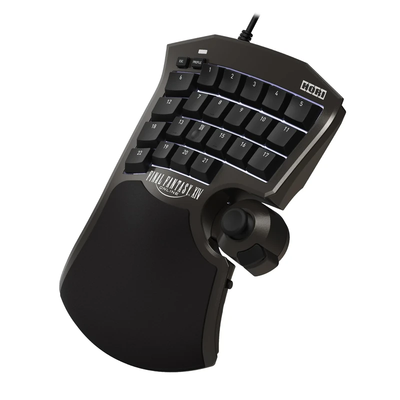 HORI Tactical Assault Commander F14 (Final Fantasy XIV Black Edition) - Keypad for PC (Windows 11/10), PS5, and PS4 - Officially Licensed by Square Enix