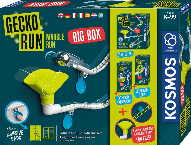 KOSMOS 617318 Gecko Run Marble Run Big Box, Value Pack, Expandable Marble Run for Children from 8 Years, Vertical Marble Run, Multilingual Instructions (English language not guaranteed) - Image 1