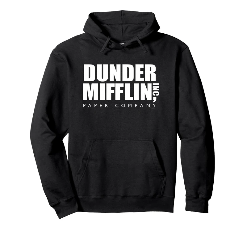 NBC The Office Dunder Mifflin Unisex-Adults Black Small Hoodie