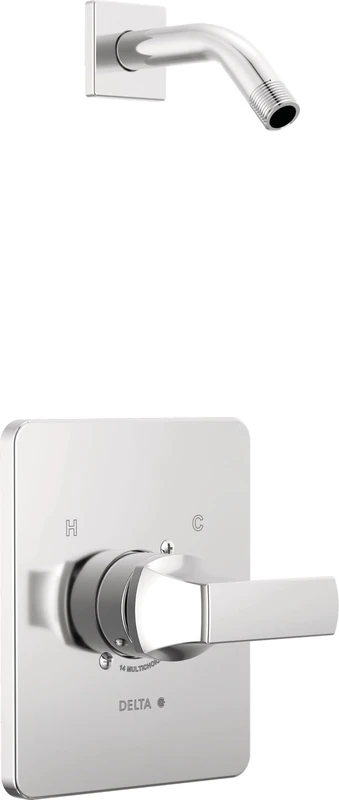 Delta Faucet Velum 14 Series Single-Function Chrome Shower Valve Trim Kit, Shower Handle, Delta Shower Trim Kit, Chrome T14237-LHD (Shower Head and Valve Not Included)
