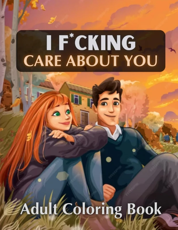 I F*cking Care About You.: Stress Relief, Cute Scenes Illustrations, With Beautiful Flower Designs: Fun Coloring Book For Adults.