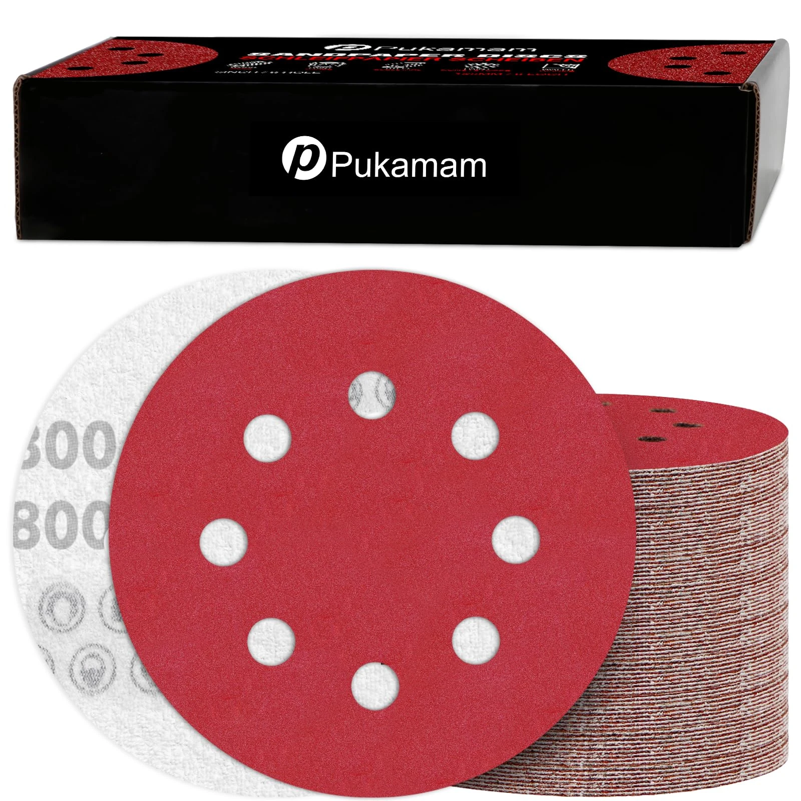 120PCS 125mm Sanding Discs 800 Grit for Random Orbital Sander Hook and Loop Sandpaper Set