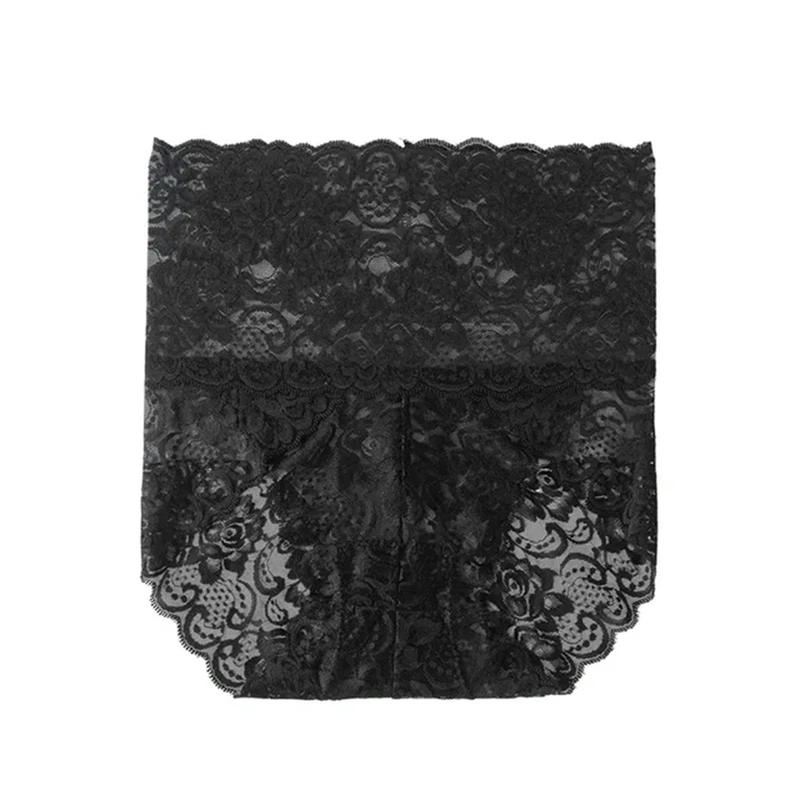 CBLdF Underwear Women 2Pc Women'S Panties Lace Ladies High Waist Briefs Lingerie Femme Plus Size Panty-Black-M-2Pc
