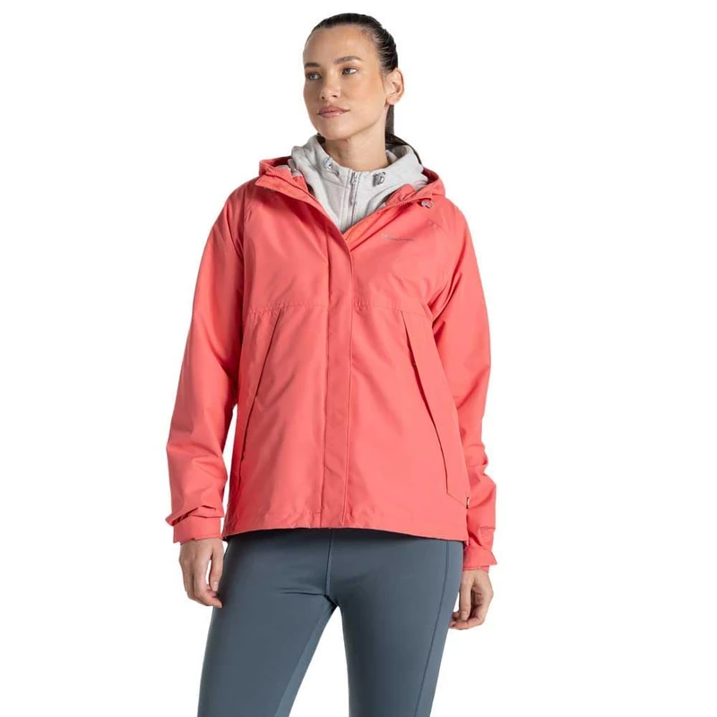 Craghoppers Womens Ossus Breathable Waterproof Jacket, Deep Coral, 16 EU