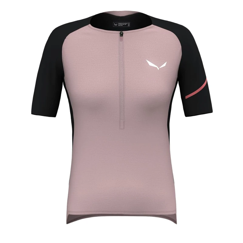 Salewa Vento Merino Half Zip T-Shirt Women, Pink, L