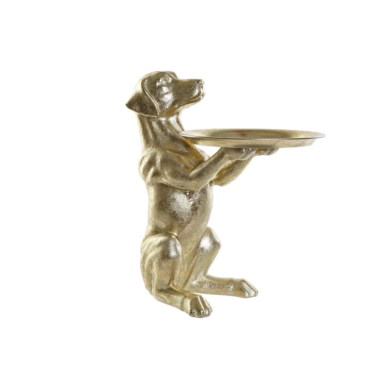 Perro Bandeja Dorado Resin Figure, 26 x 38 x 44 cm - Image 1